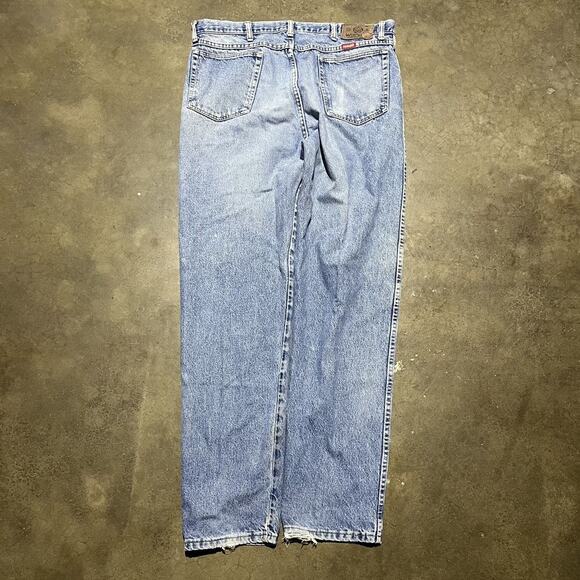 Vintage 90s Wrangler Blue Straight Leg Jeans 38x34 - Picture 2 of 4